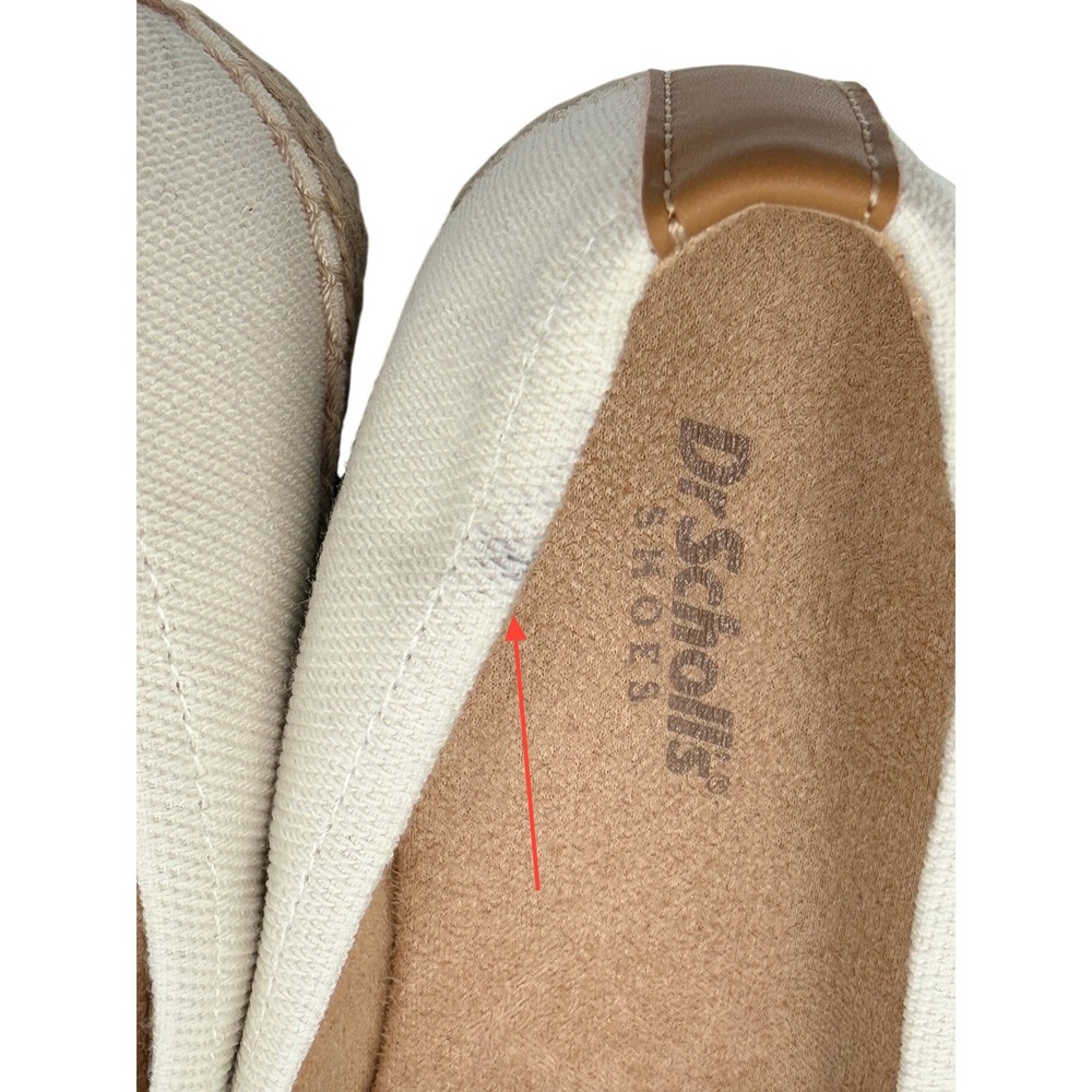 Dr. Scholl's Cream‎ Canvas Espadrille Spring Loafer Slip-on Women's 7.5 M Jute - Picture 3 of 14